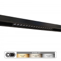 Faretto proiettore lineare barra led cob 16W nero magnetico per binario monofase 48V luce calda naturale bianca