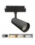 Faretto proiettore led 20W nero magnetico orientabile per binario 48V direzionabile luce calda naturale bianca