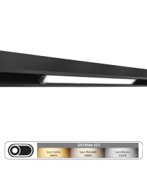 Faretto proiettore a barra lineare led 12W nero magnetico copertura opaca per binario 48V luce calda naturale bianca