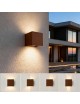 Applique da perete led per esterno a cubo marrone 12W fascio luce regolabile lampada per balcone giardino ingresso