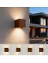 Applique da perete led per esterno a cubo marrone 12W fascio luce regolabile lampada per balcone giardino ingresso