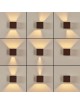 Applique da perete led per esterno a cubo marrone 12W fascio luce regolabile lampada per balcone giardino ingresso