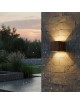 Applique da perete led per esterno a cubo marrone 12W fascio luce regolabile lampada per balcone giardino ingresso