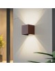 Applique da perete led per esterno a cubo marrone 12W fascio luce regolabile lampada per balcone giardino ingresso