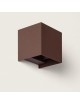 Applique da perete led per esterno a cubo marrone 12W fascio luce regolabile lampada per balcone giardino ingresso