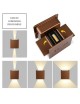 Applique da perete led per esterno a cubo marrone 12W fascio luce regolabile lampada per balcone giardino ingresso