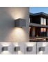 Applique da perete led per esterno a cubo grigio 12W fascio luce regolabile lampada per balcone giardino ingresso