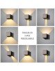 Applique da perete led per esterno a cubo grigio 12W fascio luce regolabile lampada per balcone giardino ingresso