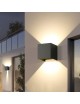 Applique da perete led per esterno a cubo grigio 12W fascio luce regolabile lampada per balcone giardino ingresso