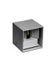 Applique da perete led per esterno a cubo grigio 12W fascio luce regolabile lampada per balcone giardino ingresso