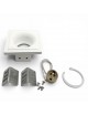 Portafaretto quadrato in gesso con foro conico da incasso a scomparsa controsoffitto per faretti led GU10