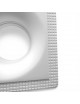 Portafaretto quadrato in gesso con foro conico da incasso a scomparsa controsoffitto per faretti led GU10