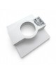 Portafaretto quadrato in gesso con foro a cono largo da incasso a scomparsa controsoffitto per faretti led GU10