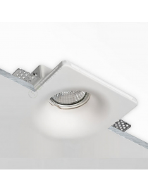 Portafaretto quadrato in gesso con foro a cono largo da incasso a scomparsa controsoffitto per faretti led GU10