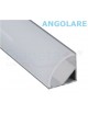 Profilo Alluminio 2M per Strisce Strip LED Barra Rigida ANGOLARE Copertura Opaco