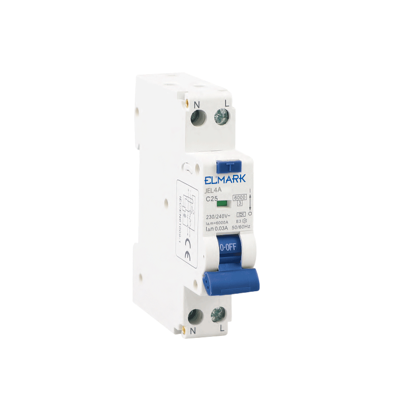 Interruttore Magnetotermico Differenziale RCBO Elettronico JEL4A 6kA 2P 30mA per Guida DIN