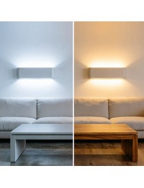 Applique da parete LED 15W tortora sabbia bianco lampada moderna rettangolare con luce sopra e sotto per interni