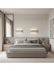 Applique da parete LED 15W tortora sabbia bianco lampada moderna rettangolare con luce sopra e sotto per interni