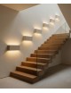 Applique da parete LED 15W tortora sabbia bianco lampada moderna rettangolare con luce sopra e sotto per interni