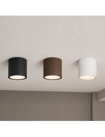 Plafoniera da soffitto per esterno a cilindro attacco GU10 lampada nero bianco marrone per balcone terrazzo ingresso