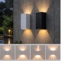 Applique led 10W bianco nero per esterno lampada da parete rettangolare luce sopra e sotto regolabile per balcone giardino