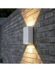 Applique led 10W bianco nero per esterno lampada da parete rettangolare luce sopra e sotto regolabile per balcone giardino 