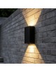 Applique led 10W bianco nero per esterno lampada da parete rettangolare luce sopra e sotto regolabile per balcone giardino 