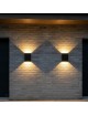 Applique led 10W bianco nero per esterno lampada da parete rettangolare luce sopra e sotto regolabile per balcone giardino 