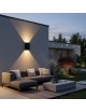 Applique led 10W bianco nero per esterno lampada da parete rettangolare luce sopra e sotto regolabile per balcone giardino 