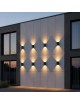 Applique led 10W bianco nero per esterno lampada da parete rettangolare luce sopra e sotto regolabile per balcone giardino 