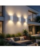 Applique led 10W bianco nero per esterno lampada da parete rettangolare luce sopra e sotto regolabile per balcone giardino 
