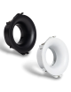 Portafaretto a cono tondo nero e bianco fisso per lampadina led GU10 foro Ø 75 mm