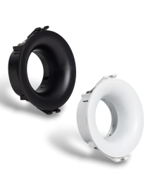 Portafaretto a cono tondo nero e bianco fisso per lampadina led GU10 foro Ø 75 mm