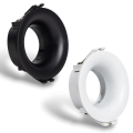 Portafaretto a cono tondo nero e bianco fisso per lampadina led GU10 foro Ø 75 mm
