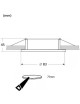 Portafaretto a cono tondo nero e bianco fisso per lampadina led GU10 foro Ø 75 mm