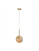 Lampadario a sospensione E27 oro con sfera ambra 15 20 25 30 cm lampada moderno elegante per camera cucina soggiorno 