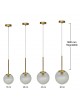 Lampadario a sospensione oro con sfera cristallo 15 20 25 30 cm E27 lampada moderno elegante per camera cucina soggiorno 