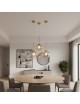 Lampadario a sospensione oro con sfera ambra 15 20 25 30 cm E27 lampada moderno elegante per camera cucina soggiorno