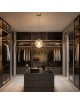 Lampadario a sospensione oro con sfera ambra 15 20 25 30 cm E27 lampada moderno elegante per camera cucina soggiorno