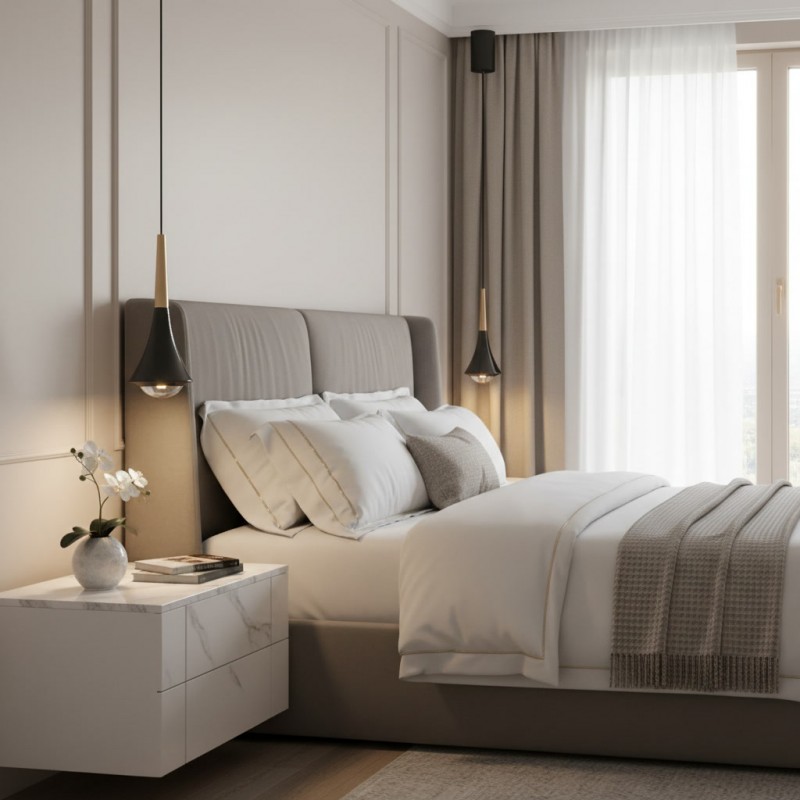 Lampadario a sospensione led da comodino a goccia oro argento antracite lampada applique sospeso luce bianca naturale calda