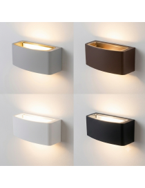 Applique da parete per esterno doppia luce sopra e sotto attacco lampadina E27 nero grigio bianco marrone