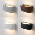 Applique da parete per esterno doppia luce sopra e sotto attacco lampadina E27 nero grigio bianco marrone