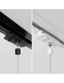Connettore adattatore porta lampadario a sospensione per binario monofase nero e bianco