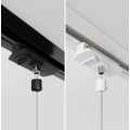 Connettore adattatore porta lampadario a sospensione per binario monofase nero e bianco