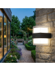Applique da parete per esterno led 10W nero doppia luce sopra e sotto lampada rettangolare moderno balcone terrazzo giardino