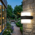 Applique da parete per esterno led 10W nero doppia luce sopra e sotto lampada rettangolare moderno balcone terrazzo giardino