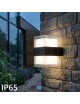 Applique da parete per esterno led 10W nero doppia luce sopra e sotto lampada rettangolare moderno balcone terrazzo giardino
