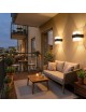 Applique da parete per esterno led 10W nero doppia luce sopra e sotto lampada rettangolare moderno balcone terrazzo giardino