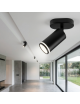 Faretto proiettore nero con attacco GU10 lampada orientabile da soffitto parete a cilindro