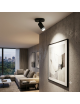 Faretto proiettore nero con attacco GU10 lampada orientabile da soffitto parete a cilindro